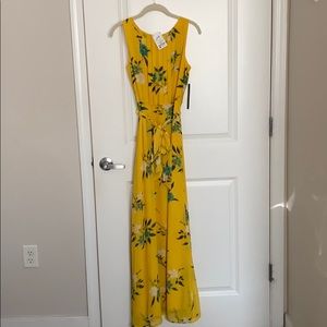 Yellow floral maxi dress